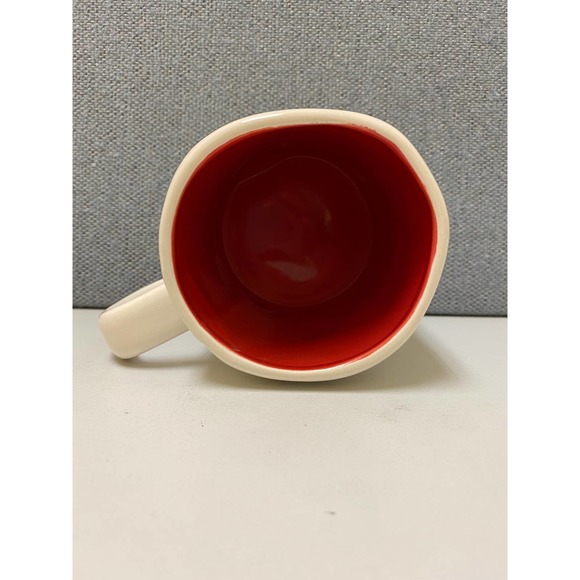 Rae Dunn Artisan Collection by Magenta HUGS mug cream out red inside. coffee cup - Picture 2 of 4